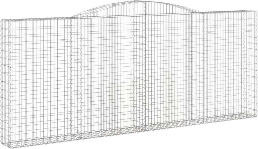 vidaXL Coș gabion arcuit, 400x30x160/180 cm, fier galvanizat