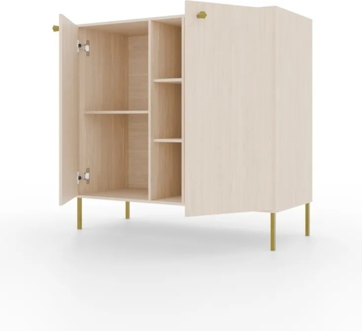 Comodă cu diua usi, 100x41x95, Tili System, ADRK Furniture (Culoare: Eucalipt / Eucalipt)