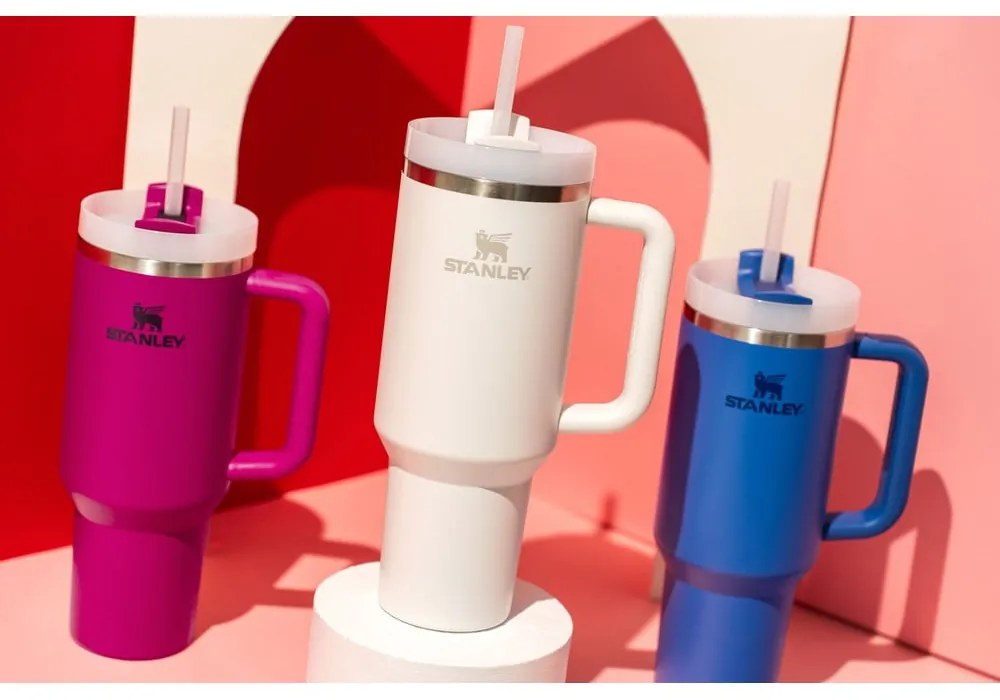 Termos alb cu pai din oțel inoxidabil 1,18 l Quencher H2.0 FlowState Tumbler Frost – Stanley