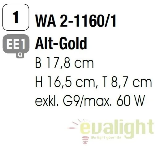 Aplica de perete Baton WA 2-1160/1 alt-gold OR