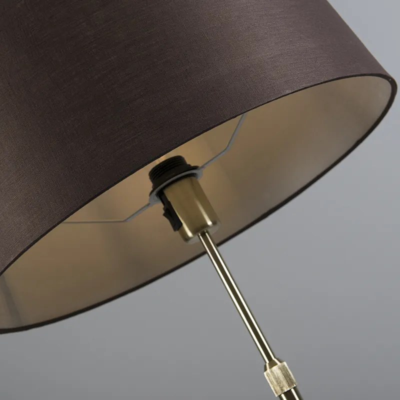 Lampă de podea auriu/alamă cu abajur maro 45 cm reglabil - Parte