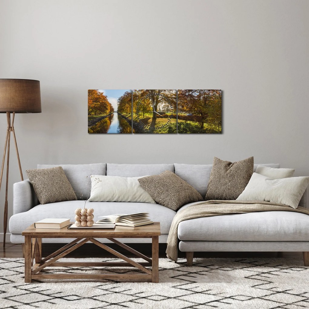 Tablou cu canal de apă (cu ceas) (90x30 cm)