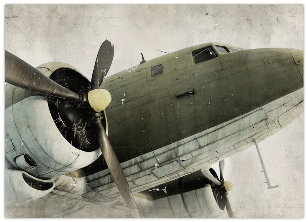 Tablou - Avion vechi cu elice (70x50 cm)