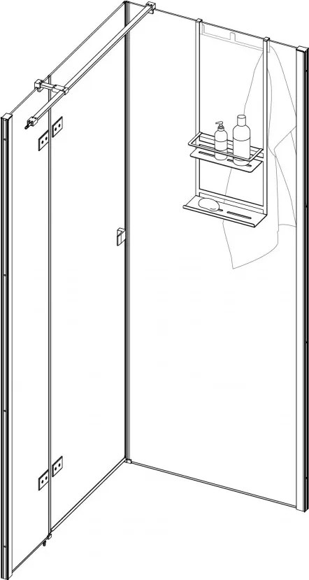 Etajera pentru cabină seria Nero ADM_N52K