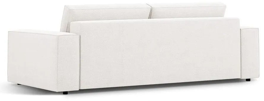Canapea albă extensibilă cu tapițerie din țesătură bouclé 247 cm Jodie – Micadoni Home