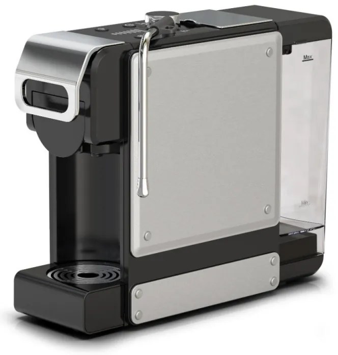 Espressor cafea macinata si capsule 8in1 Oliver Voltz OV51171N8M, 1450W, 1 L, 5 adaptoare, 19 bar, Negru/Argintiu