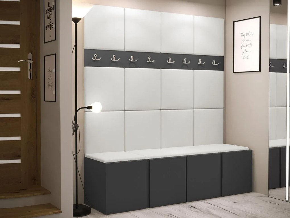 Mobilier Hol Timothy V (grafit) (piele ecologică Soft 017 (Alb)). 1059919