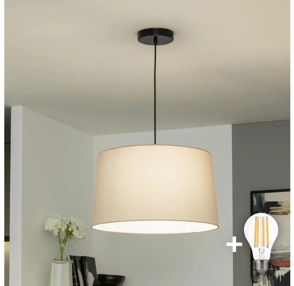 Brilagi - Lustră LED suspendată pe cablu CERIA, 1x E27/40W/230V, Ø 45 cm, bej