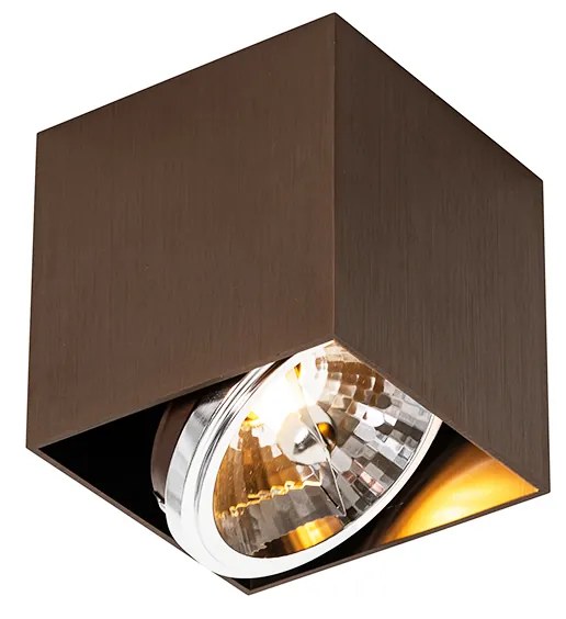 Spotlight de design bronz închis pătrat rotativ și înclinabil - Box