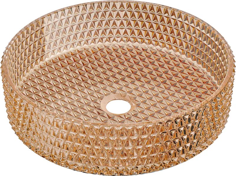 Mexen Aura chiuvetă de sticlă pe blat 39 x 39 cm, aur roz - 24013968