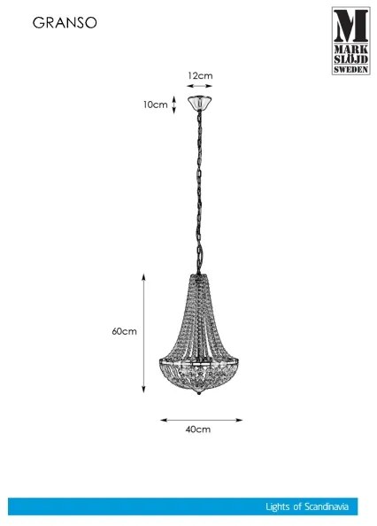 Lustră pe lanț pentru baie 3xG9/20W/230 IP44 Markslöjd 107551