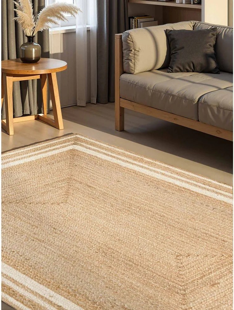 Covor crem/în culoare naturală reversibil/țesut manual din iută 120x170 cm Jutta – Hanse Home