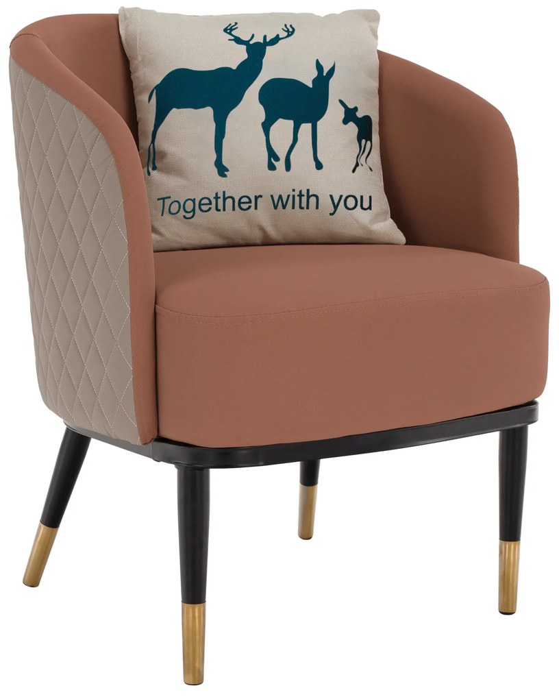 Fotoliu design, roz pudrat/ bej, KALILA