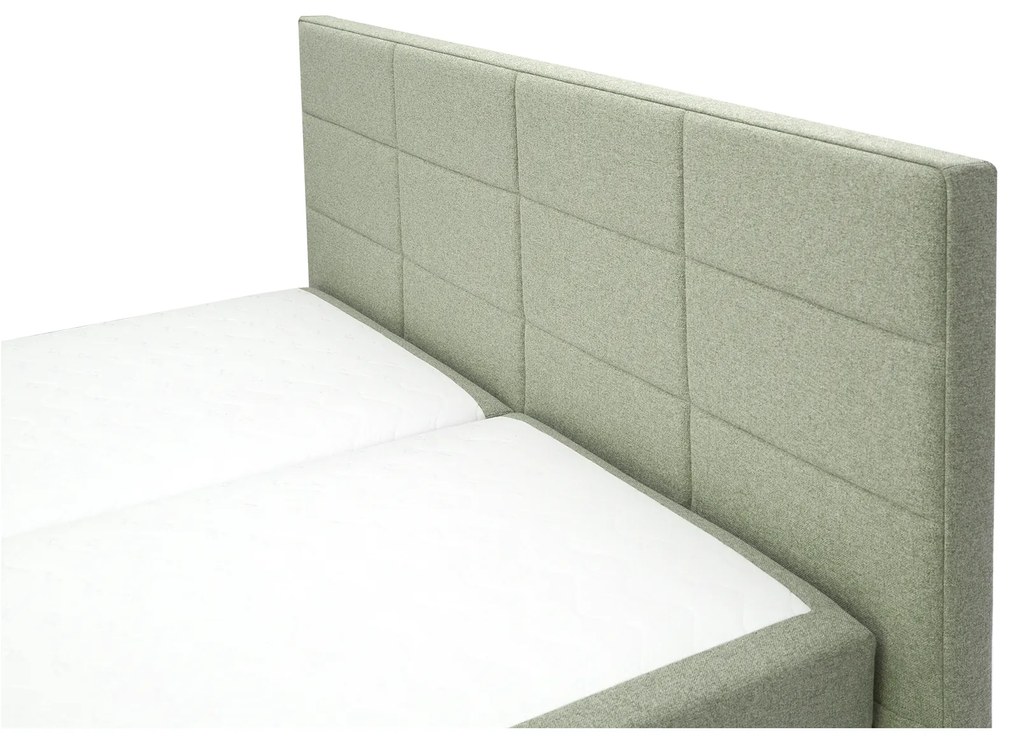 Pat matrimonial Boxspring 180 cm Revenant (mentol) (cu somieră și saltea) (cu sp. depozitare). 1098561