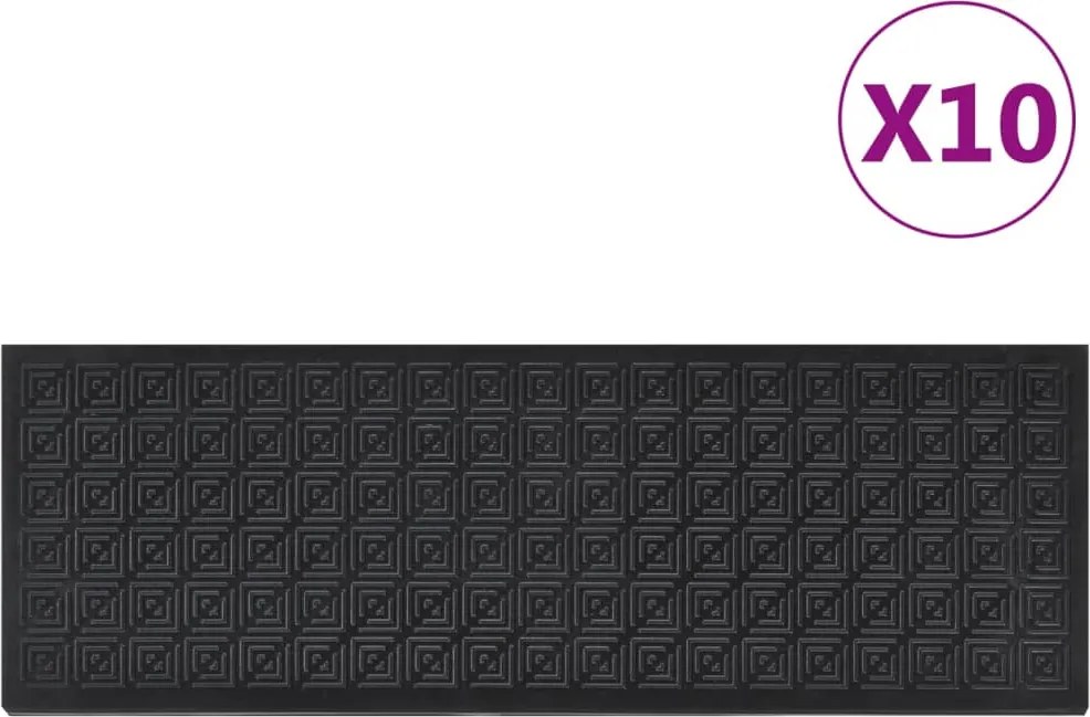 vidaXL Trepte de scară, 10 buc., 25x75 cm, cauciuc