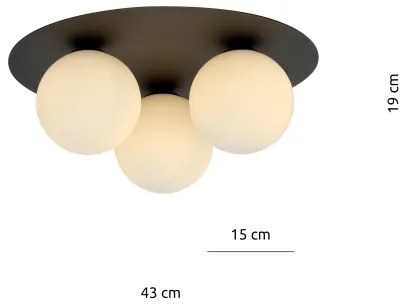 Plafonieră SOLAR 3xE14/10W/230V negru/alb