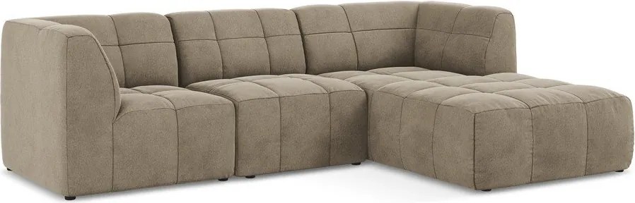 Colțar maro cu tapițerie din catifea (cu colț pe partea dreaptă/cu șezlong) Aloha – Makamii