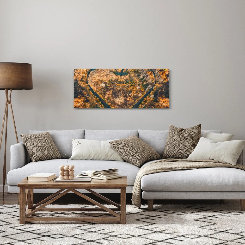 Tablou - Râu în formă de inimă (120x50 cm)