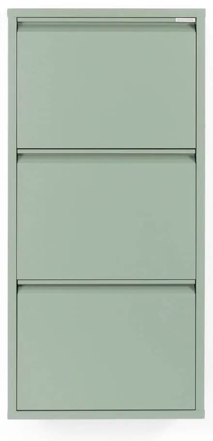 Pantofar verde prăfuit cu deschidere înclinată din metal 50x103x15 cm Billy – Spinder Design