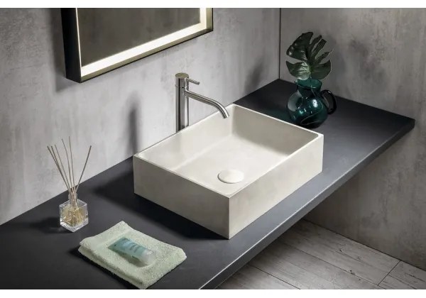 Sapho - Lavoar pentru blat FORMIGO 47,5 x 36,5 cm, beton/nisip mat