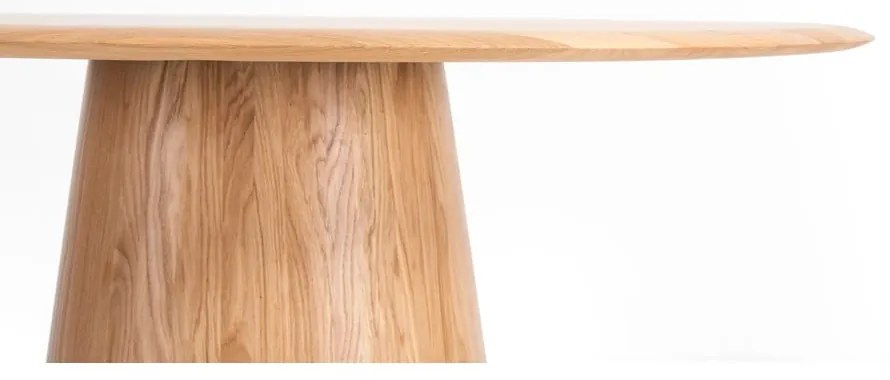 Masă de dining în culoare naturală rotundă din lemn de stejar ø 126 cm Mushroom – Gazzda