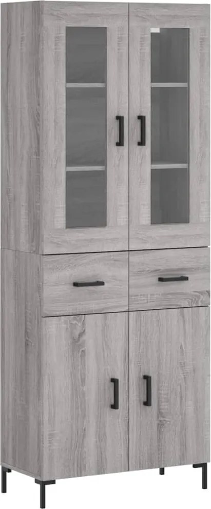 vidaXL Dulap înalt, gri sonoma, 69,5x34x180 cm, lemn compozit