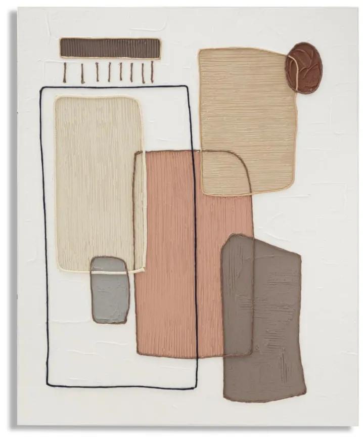 Tablou decorativ multicolor din lemn de Pin si panza, 80x2,8x100 cm, Tela-B Mauro Ferretti