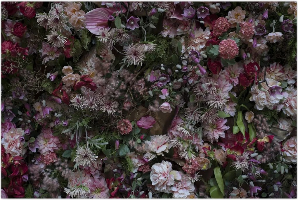 Tablou - Perete de flori (90x60 cm)