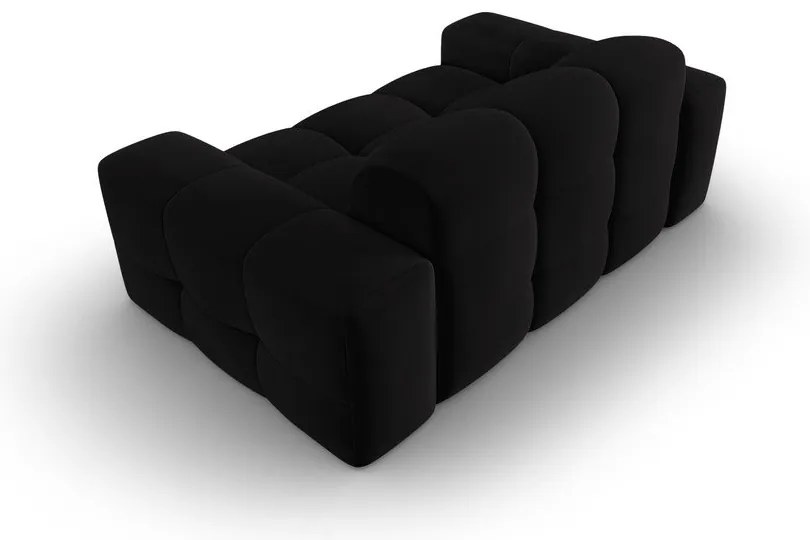 Canapea neagră cu tapițerie din catifea 156 cm Kendal – Micadoni Home