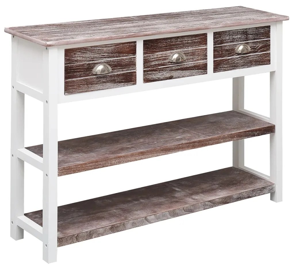 338544 vidaXL Servantă, maro antichizat, 108x30x76 cm, lemn masiv paulownia