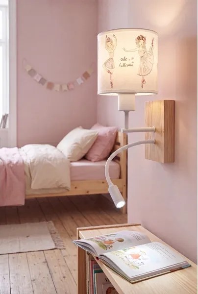 Brilagi - Lampă LED flexibilă BOBO WOOD 1xE27/25W/230V + LED/3W stejar/alb/roz/buc.