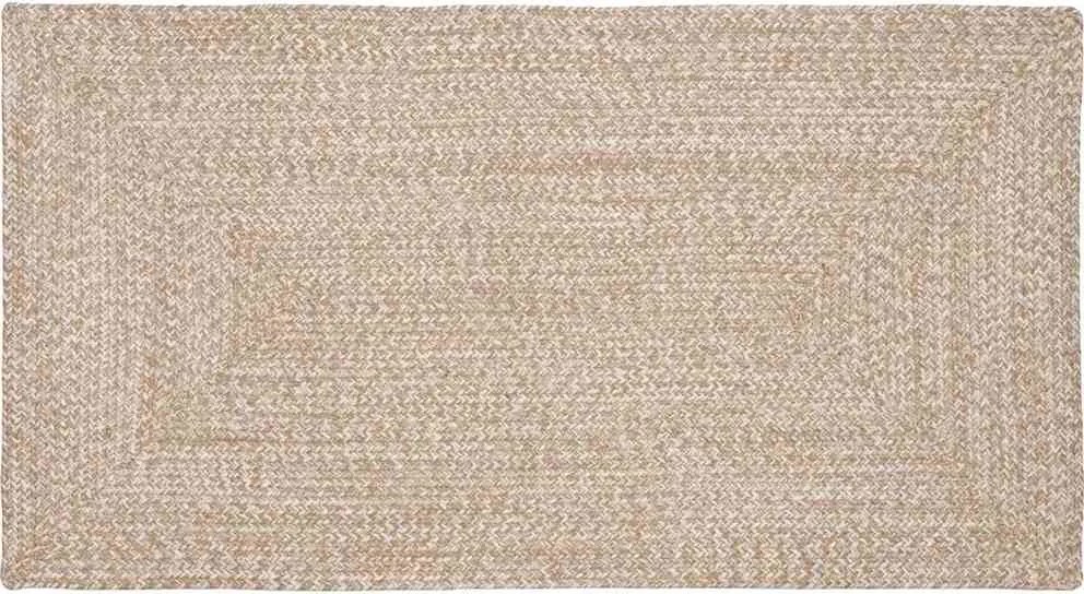 vidaXL Covoare de zonă Dreptunghiular Natural și Alb 80 x 150 cm Iută