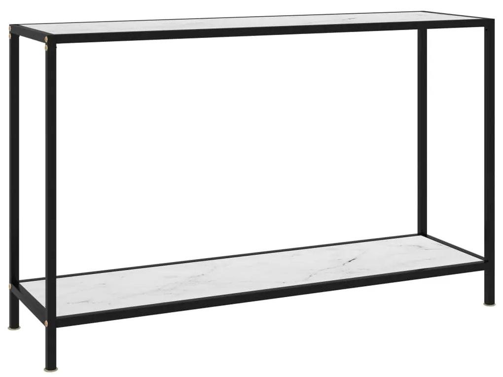 322841 vidaXL Masă consolă, alb, 120 x 35 x 75 cm, sticlă securizată