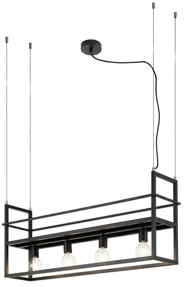 Lustră pe cablu ONLI JEFFER 4xE27/22W/230V negru