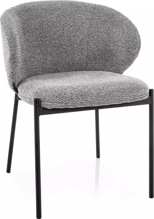 Scaun tapițat Kioto 254 gri / negru mat