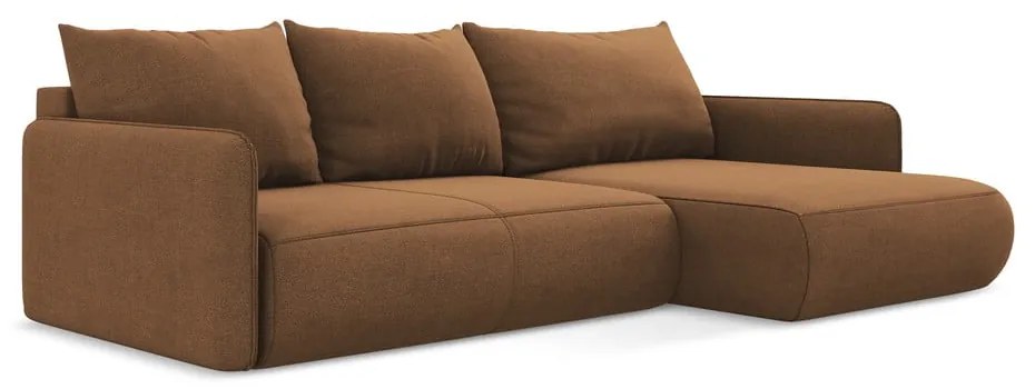 Colțar portocaliu extensibil/cu spațiu de depozitare (cu colț pe partea dreaptă) Nanea – Makamii