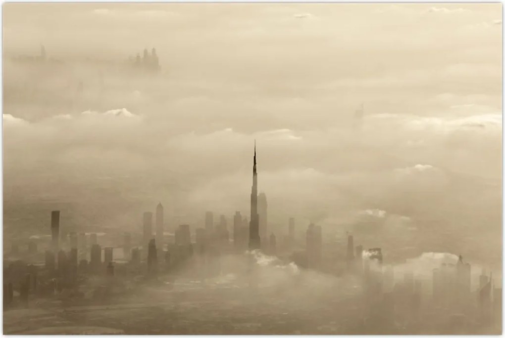 Tablou - Oraș în nori (90x60 cm)