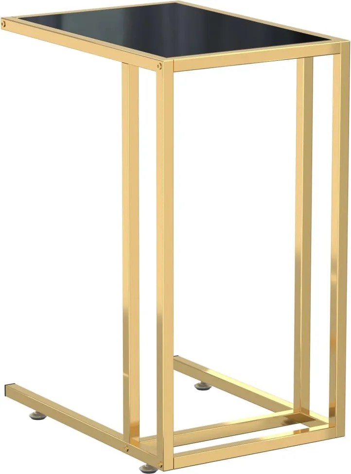 vidaXL Masă laterală calculator negru 50x35x65 cm sticlă transparentă