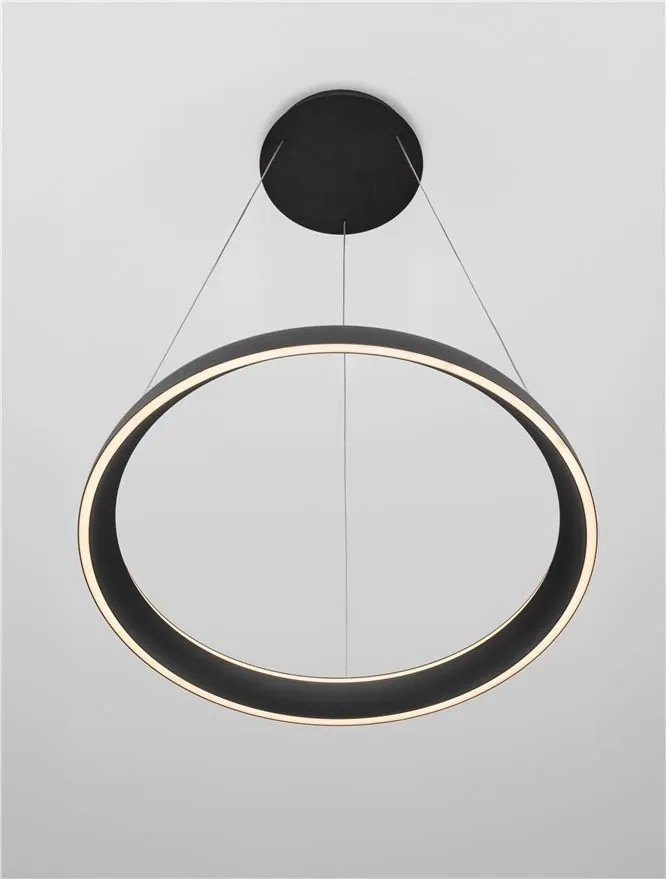 Lustra circulara aluminiu negru LED CCT OVIA 60cm