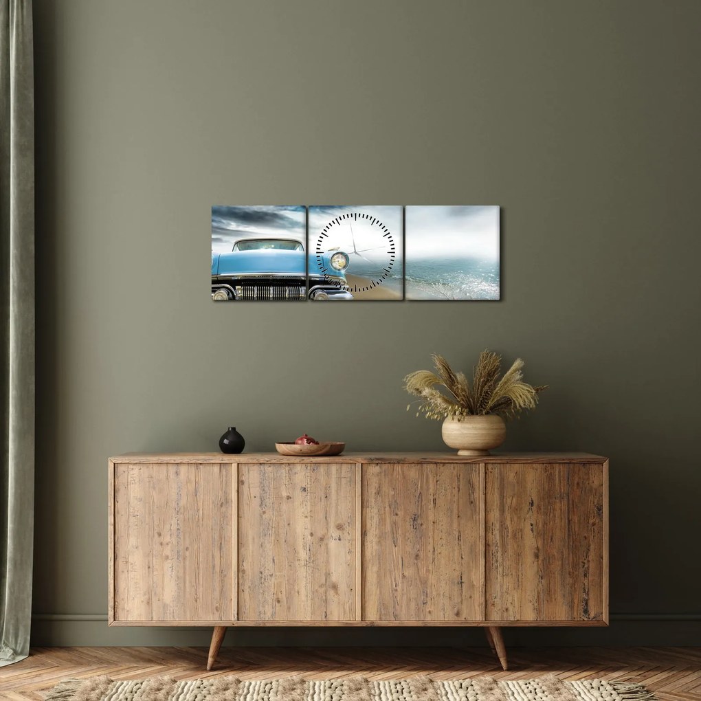 Tablou - Cabriolet de epocă (cu ceas) (90x30 cm)
