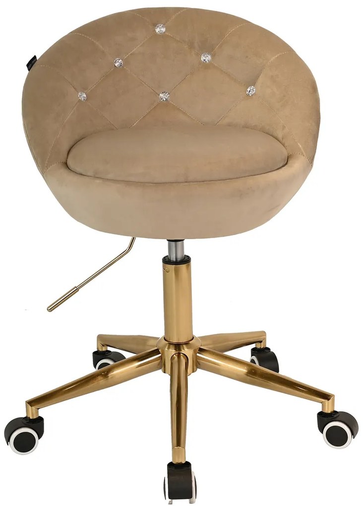 HR948K Scaun Latte din Catifea cu Bază Aurie