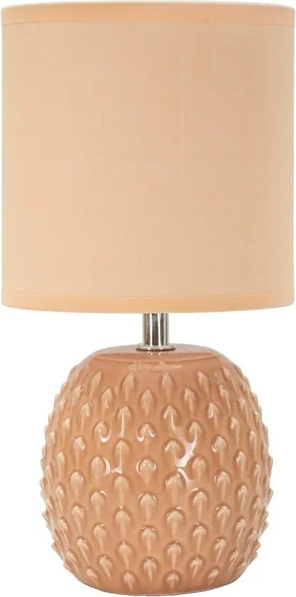 Veioză piersică din ceramică cu abajur textil (înălțime 27 cm) Pontus – Mauro Ferretti