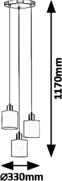 Rabalux 5012 - Lustră pe cablu NATINA 3xE14/25W/230V