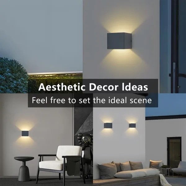 Brilagi - Aplică LED de exterior DONNANI, 5 W, 230 V, 10 cm, antracit, IP44