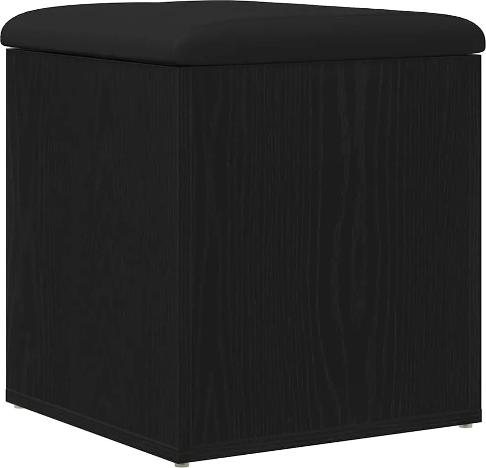 vidaXL Bancă cu spațiu de depozitare Stejar Negru 42 x 42 x 45 cm