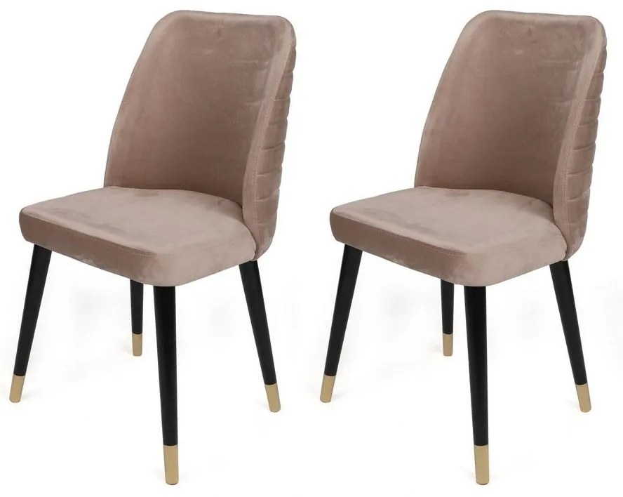 Set de scaune de sufragerie Hugo Beige and Black,2 buc.