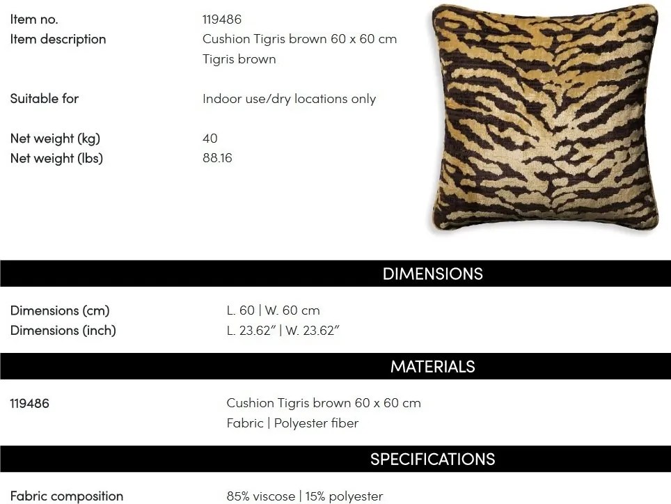 Perna design LUX Tigris L, 60x60cm