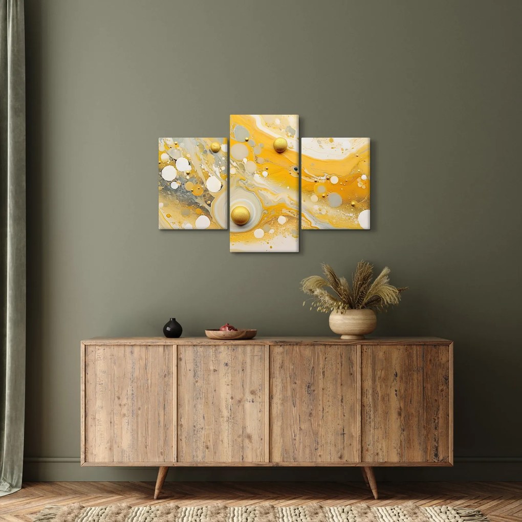 Tablou - fundal abstract cu decor de aur (90x60 cm)