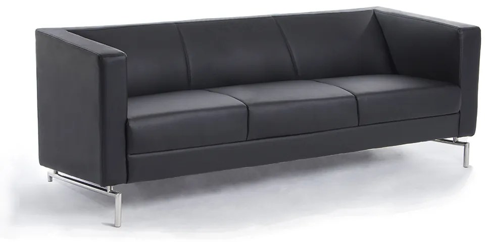 Canapea Manhattan 2, trei locuri, neagra