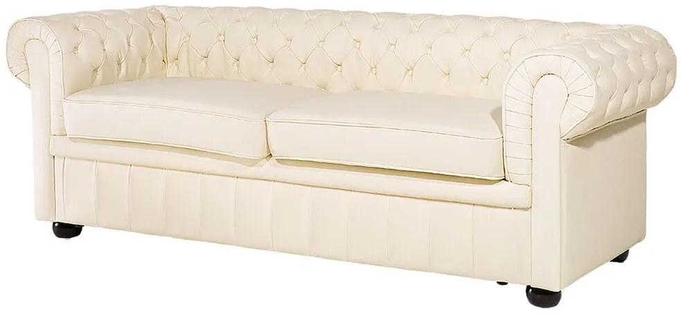 Canapea 3 locuri din piele Chichester (crem) . 1008703